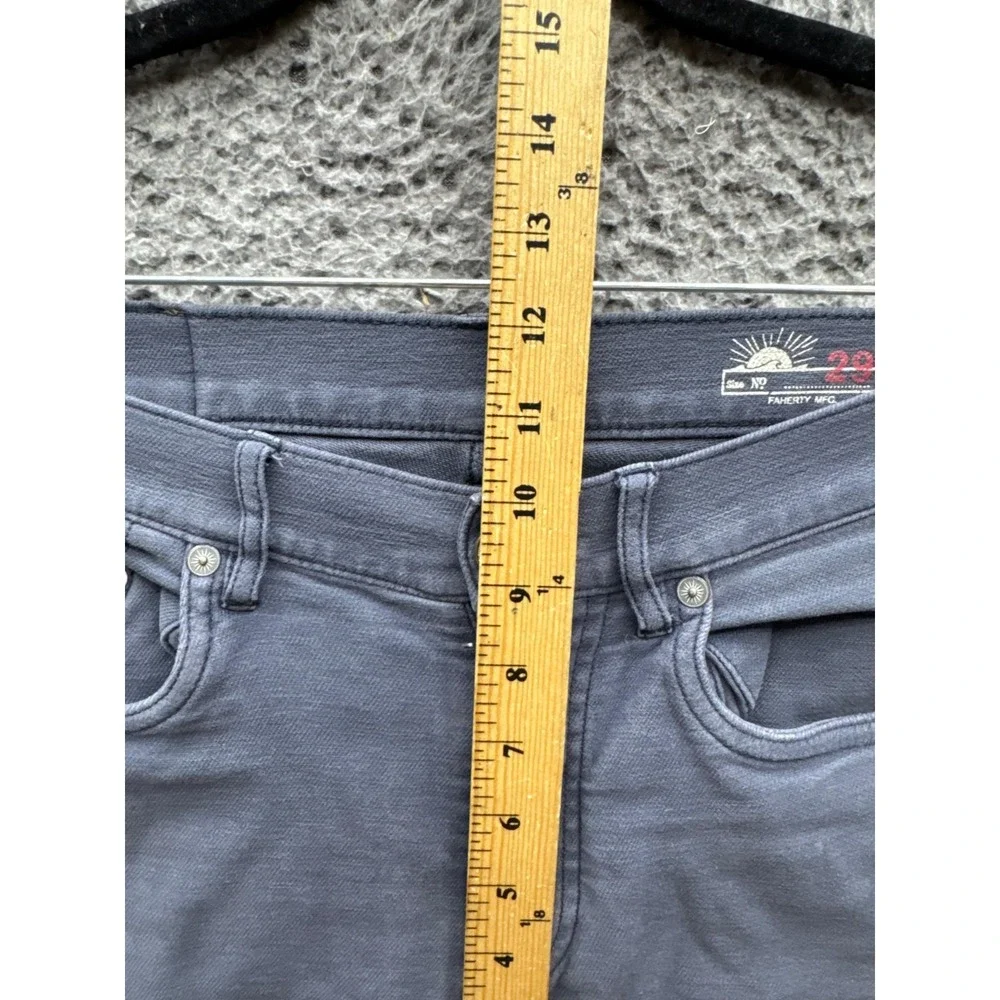 Faherty Raw Hem Altered Denim Jean Shorts Gray Dark Wash Mens Size 29